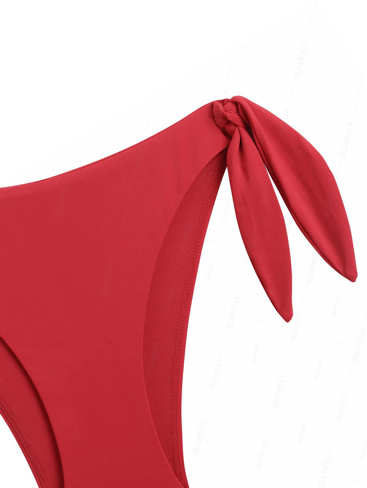 Seamolly Solid Color Crisscross Twist Gathering & Support Triangle Bikini Set - Image 9