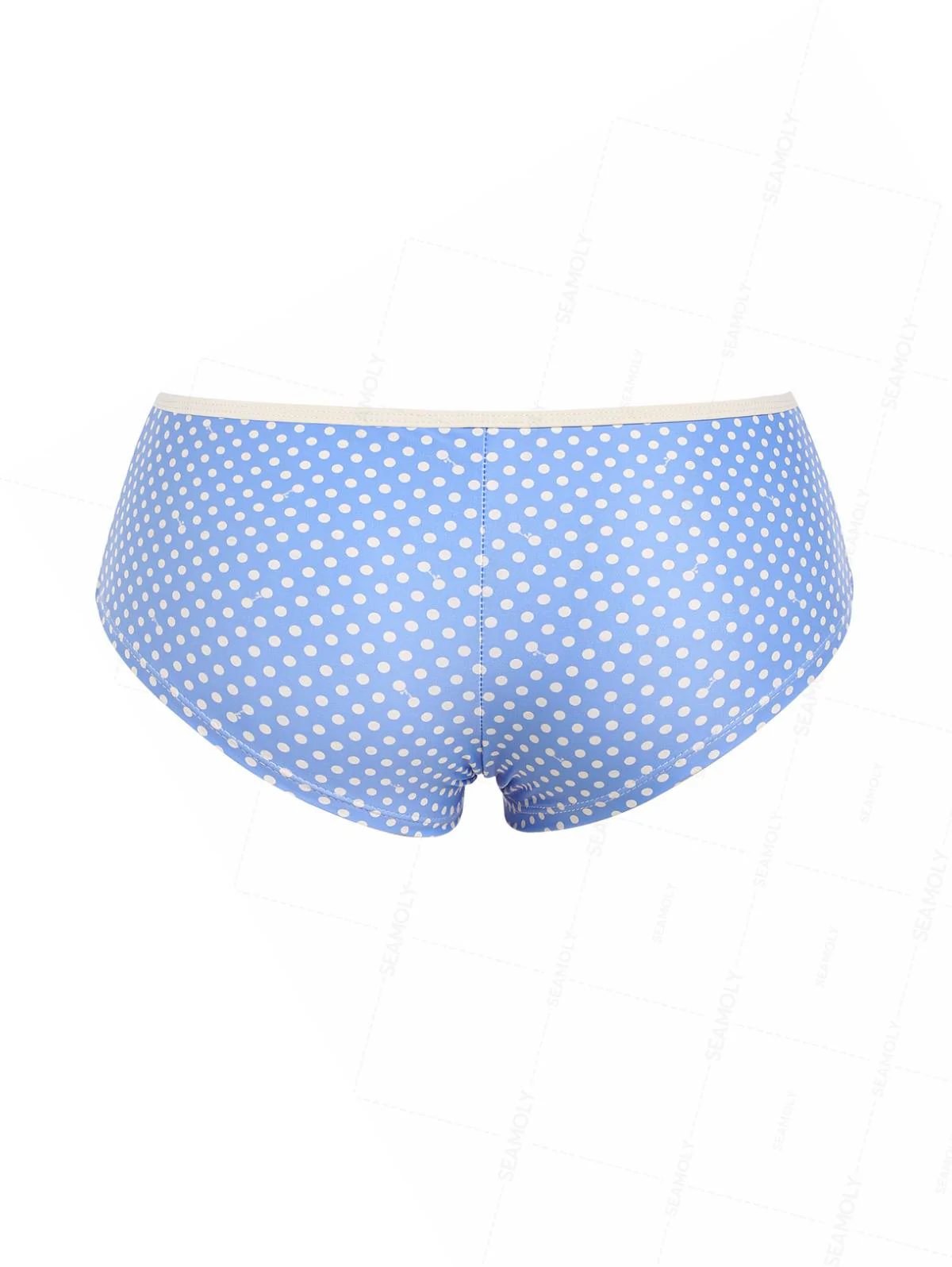 Seamolly Retro Pin-Up Vintage Polka Dot Bowknot Cheeky Boyshort Tankini Set - Image 17