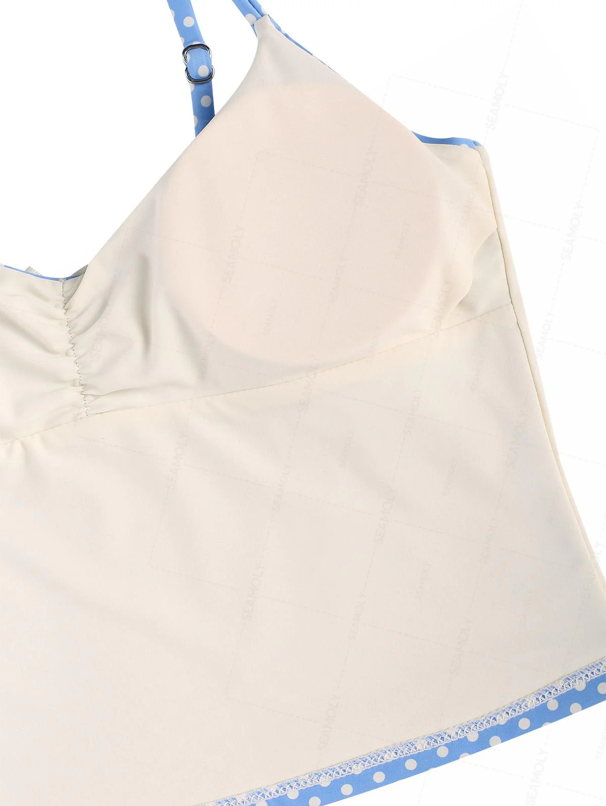 Seamolly Retro Pin-Up Vintage Polka Dot Bowknot Cheeky Boyshort Tankini Set - Image 14