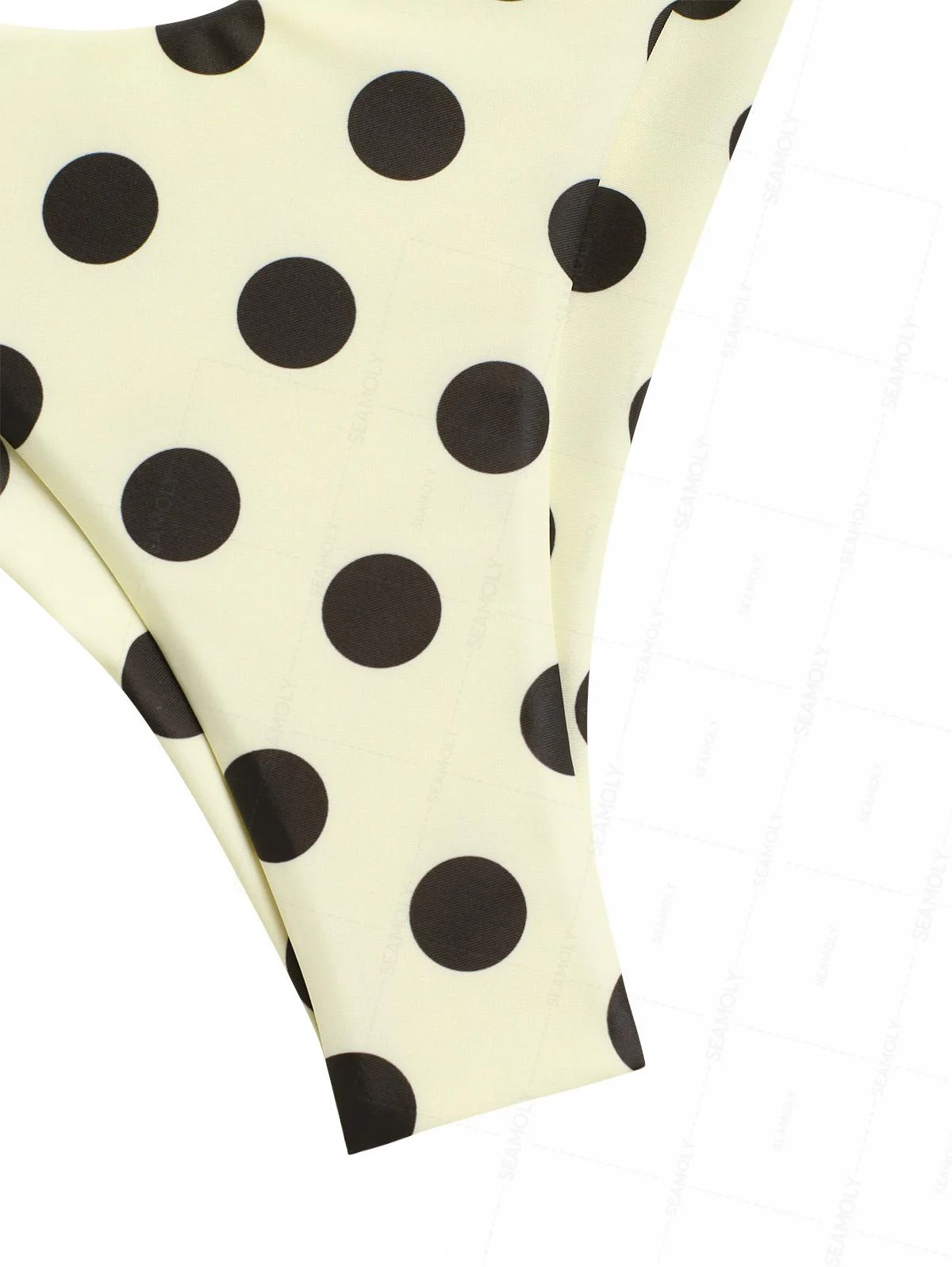 Seamolly Polka Dot Crisscross Twist Gathering & Support Triangle Cheeky Brazilian Bikini Set - Image 5