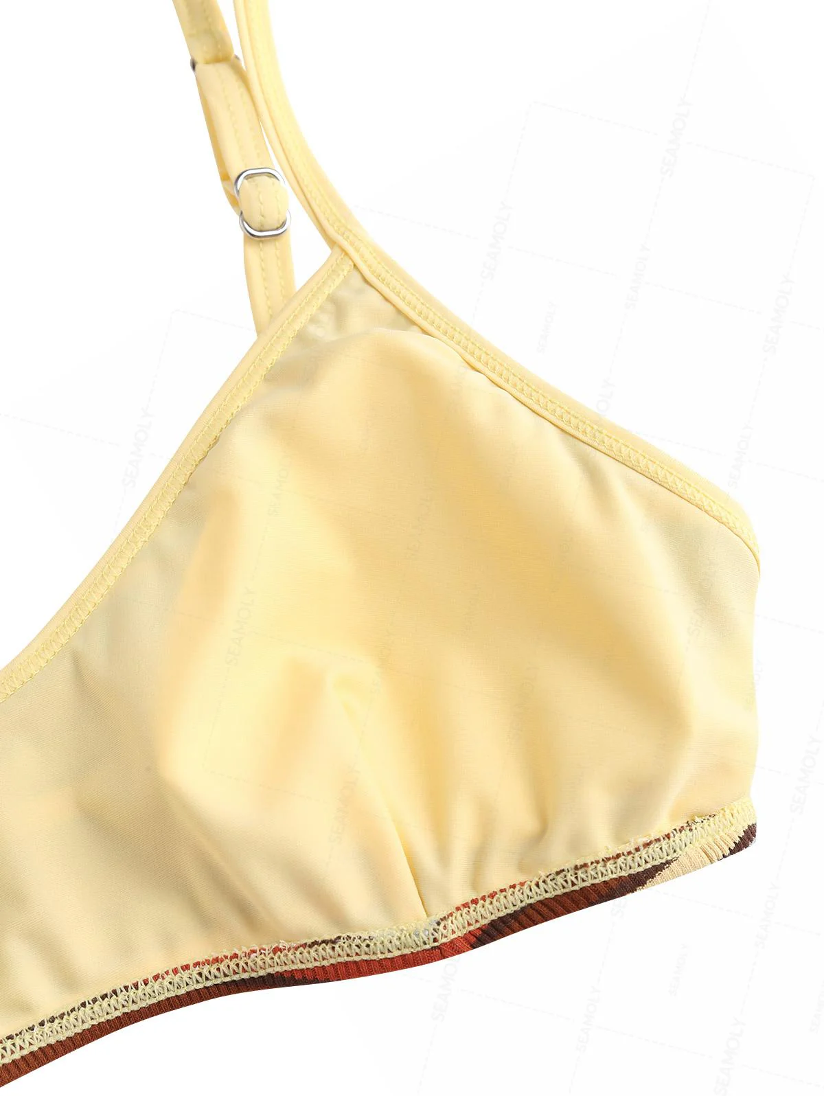 Seamolly Ribbed Knit Striped Tank Style Cheeky Boyshorts Bikini Set - Image 4