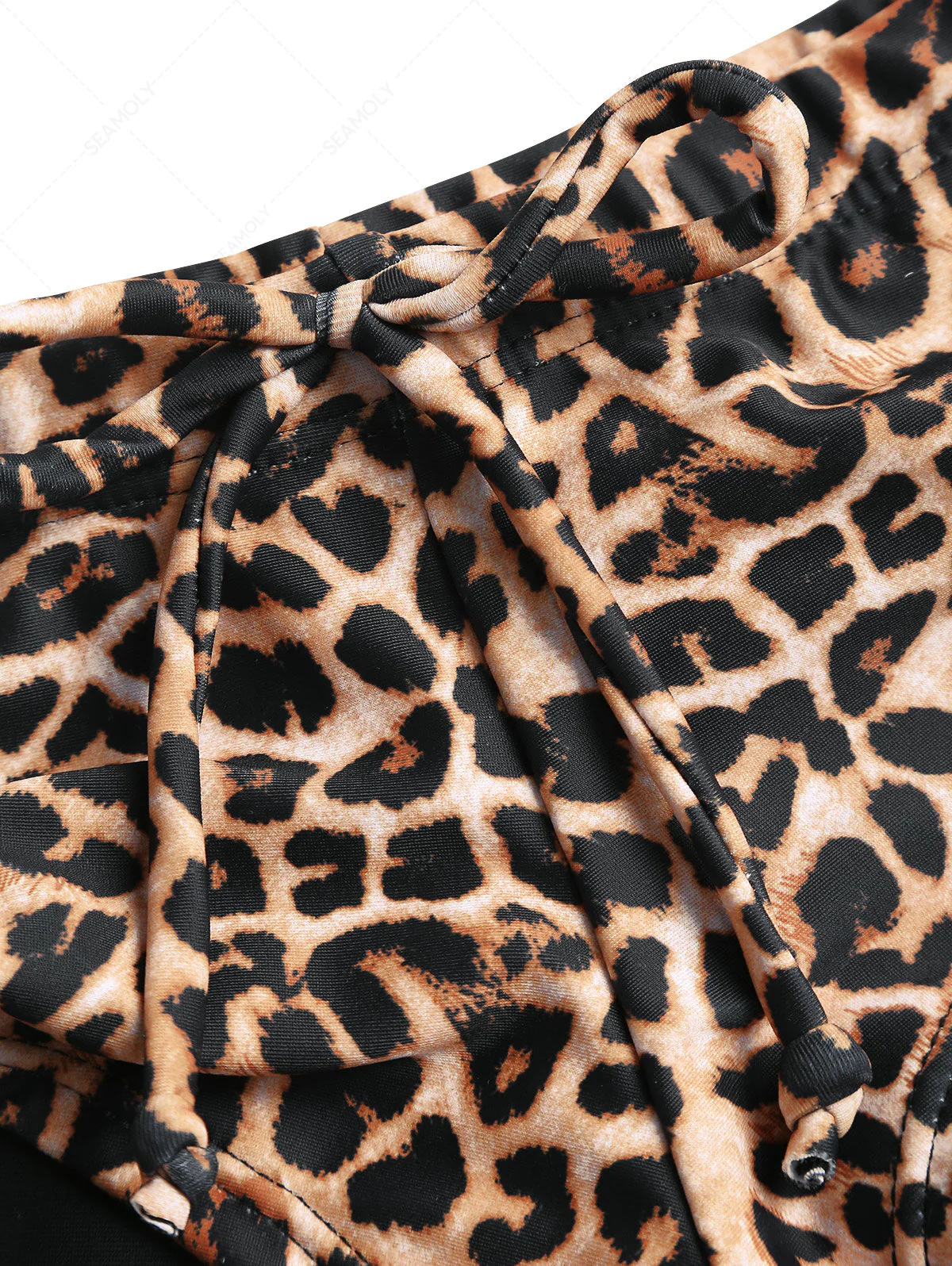 Vintage Leopard Bowknot Low Rise Bikini Bottom Cheeky Swim Boyshorts - Image 3