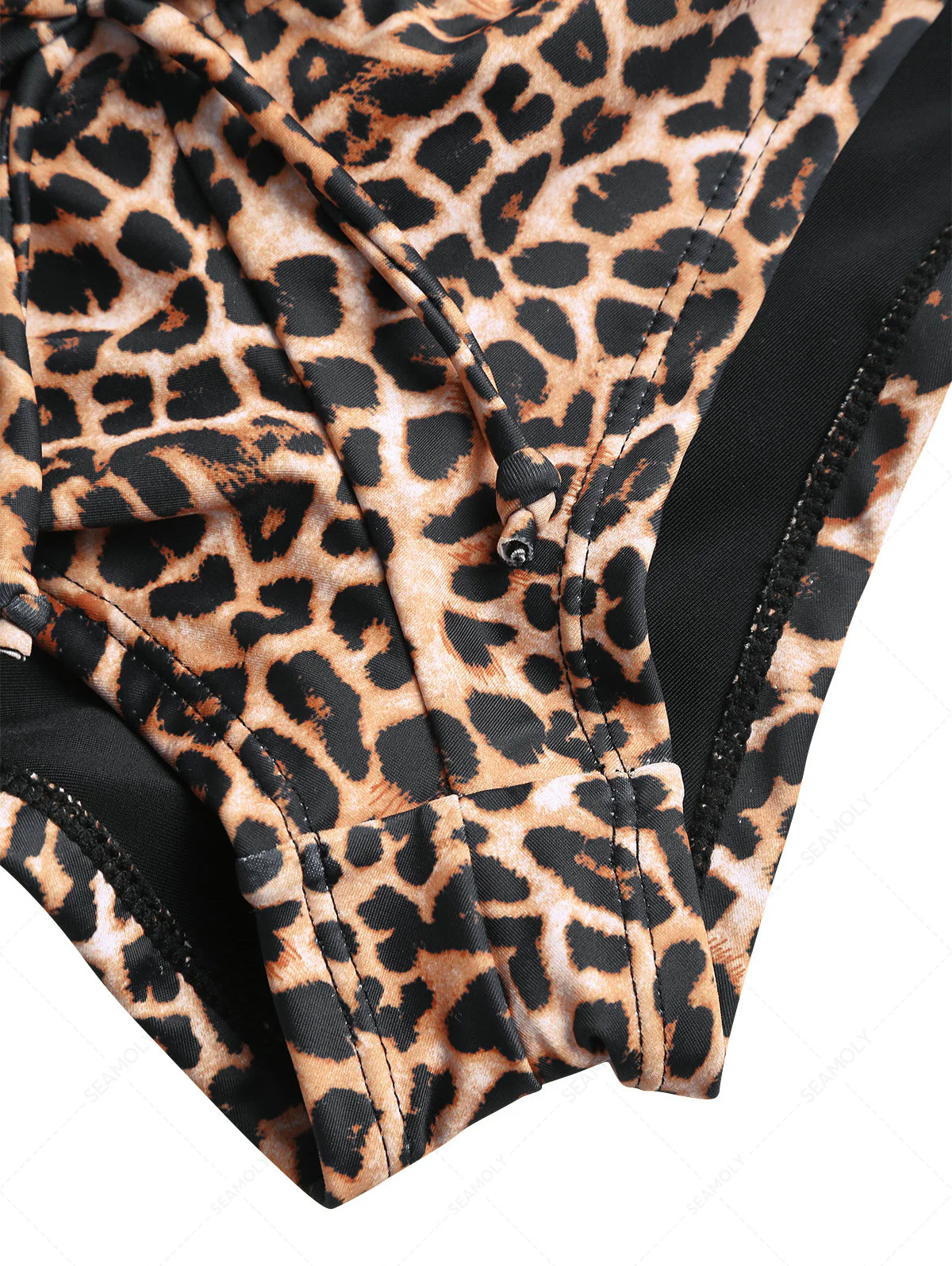 Vintage Leopard Bowknot Low Rise Bikini Bottom Cheeky Swim Boyshorts - Image 4